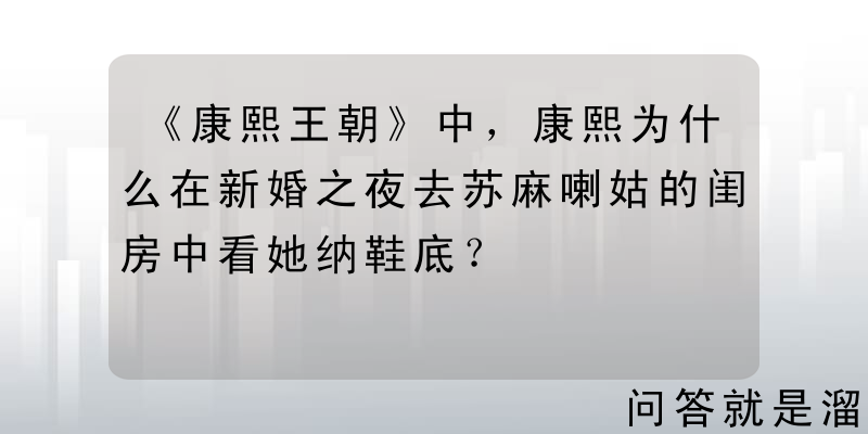 《康熙王朝》中，康熙为什么在新婚之夜去苏麻喇姑的闺房中看她纳鞋底？