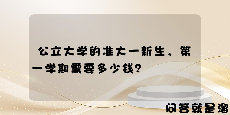 公立大学的准大一新生，第一学期需要多少钱？