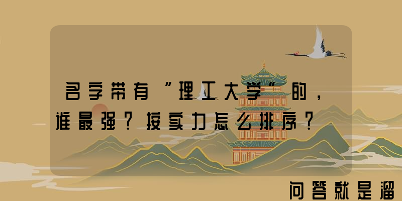 名字带有“理工大学”的，谁最强？按实力怎么排序？