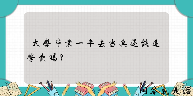 大学毕业一年去当兵还能退学费吗？