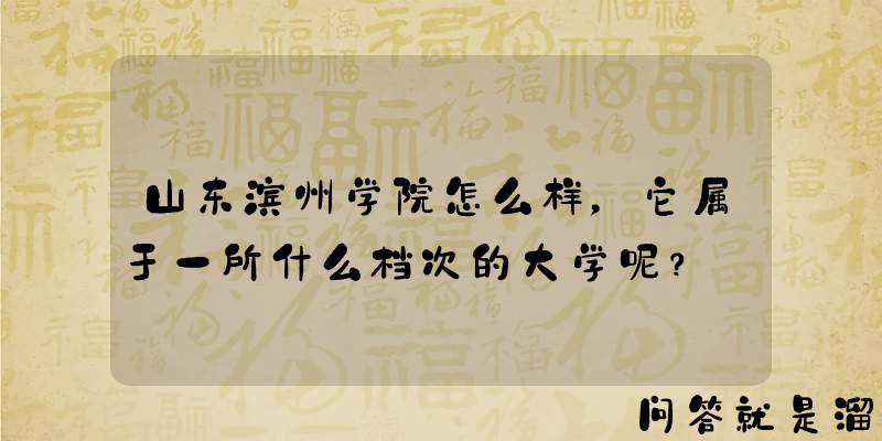 山东滨州学院怎么样，它属于一所什么档次的大学呢？