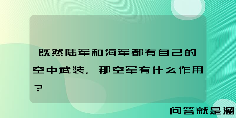 既然陆军和海军都有自己的空中武装，那空军有什么作用？